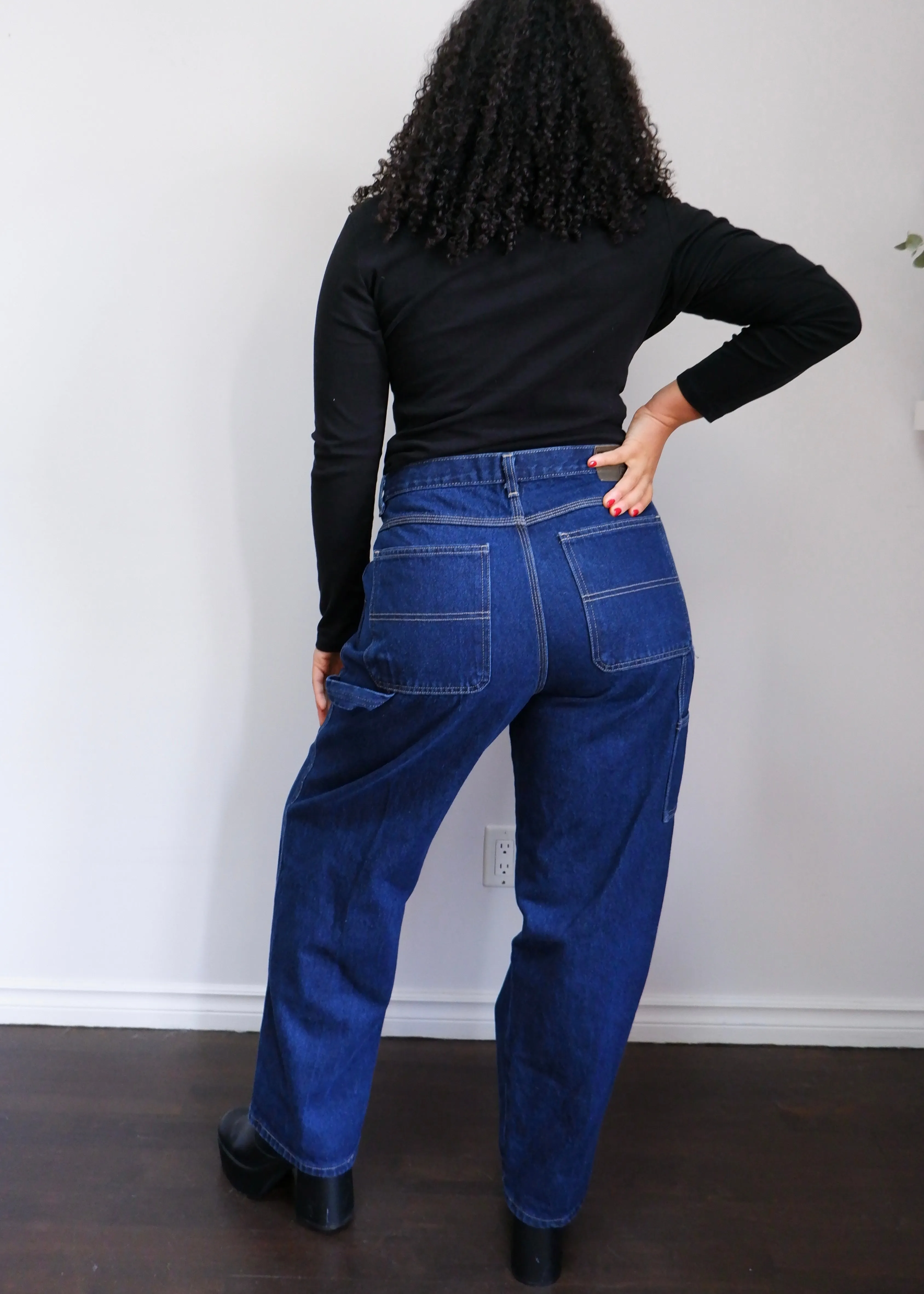 90s Dark Wash Straight Leg Carpenter Jeans- 36x30