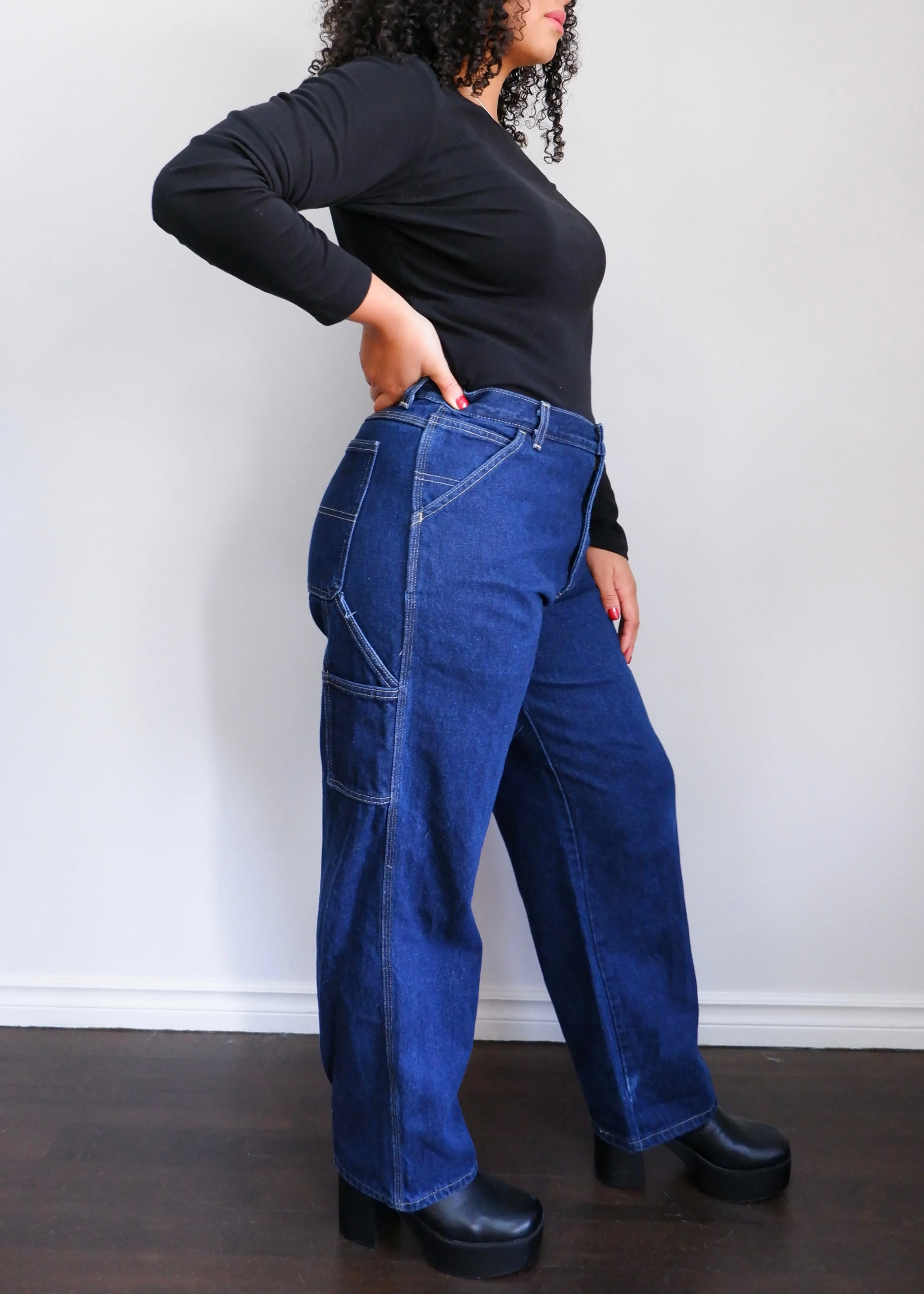 90s Dark Wash Straight Leg Carpenter Jeans- 36x30