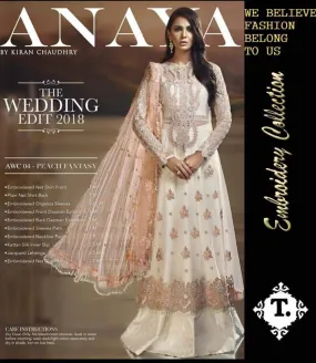 Anaya Chiffon Dresses - Embroidered Silk Dupatta - Replica - Unstitched