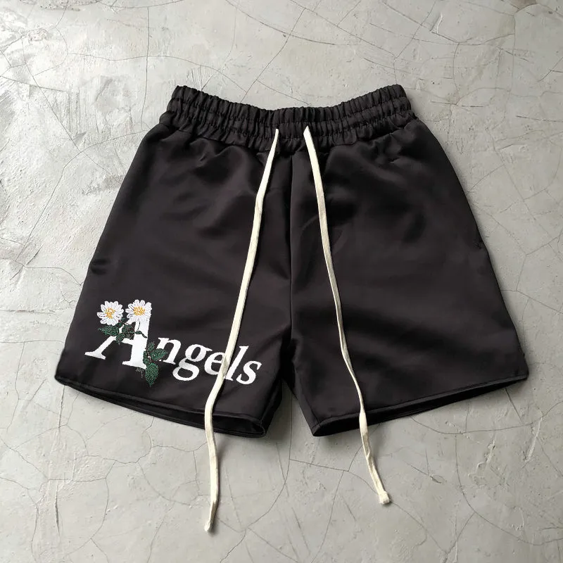 Angel Print Vintage Casual Shorts