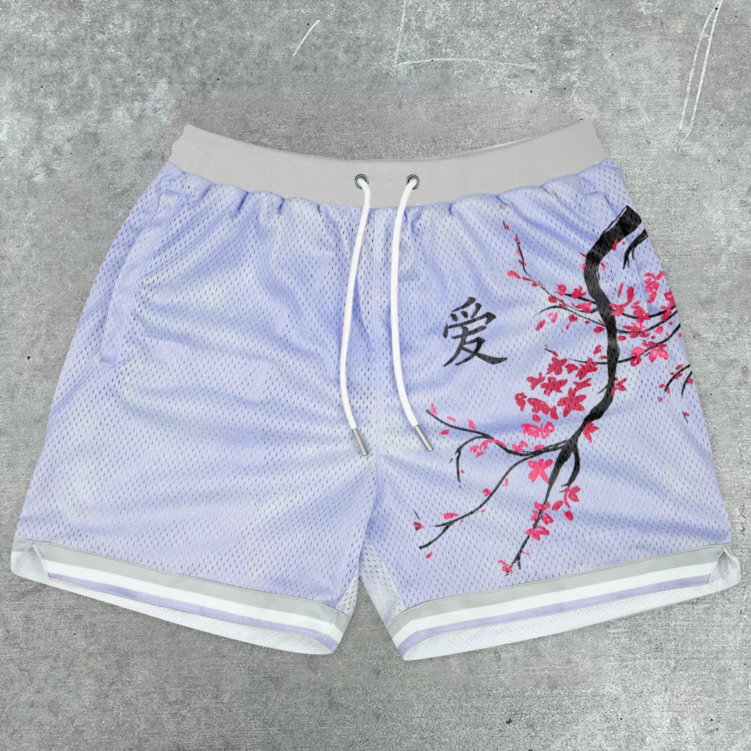 Artistic fashion casual purple shorts