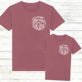 Be The Sunshine Mini Logo Matching Hibiscus Rose T-Shirts