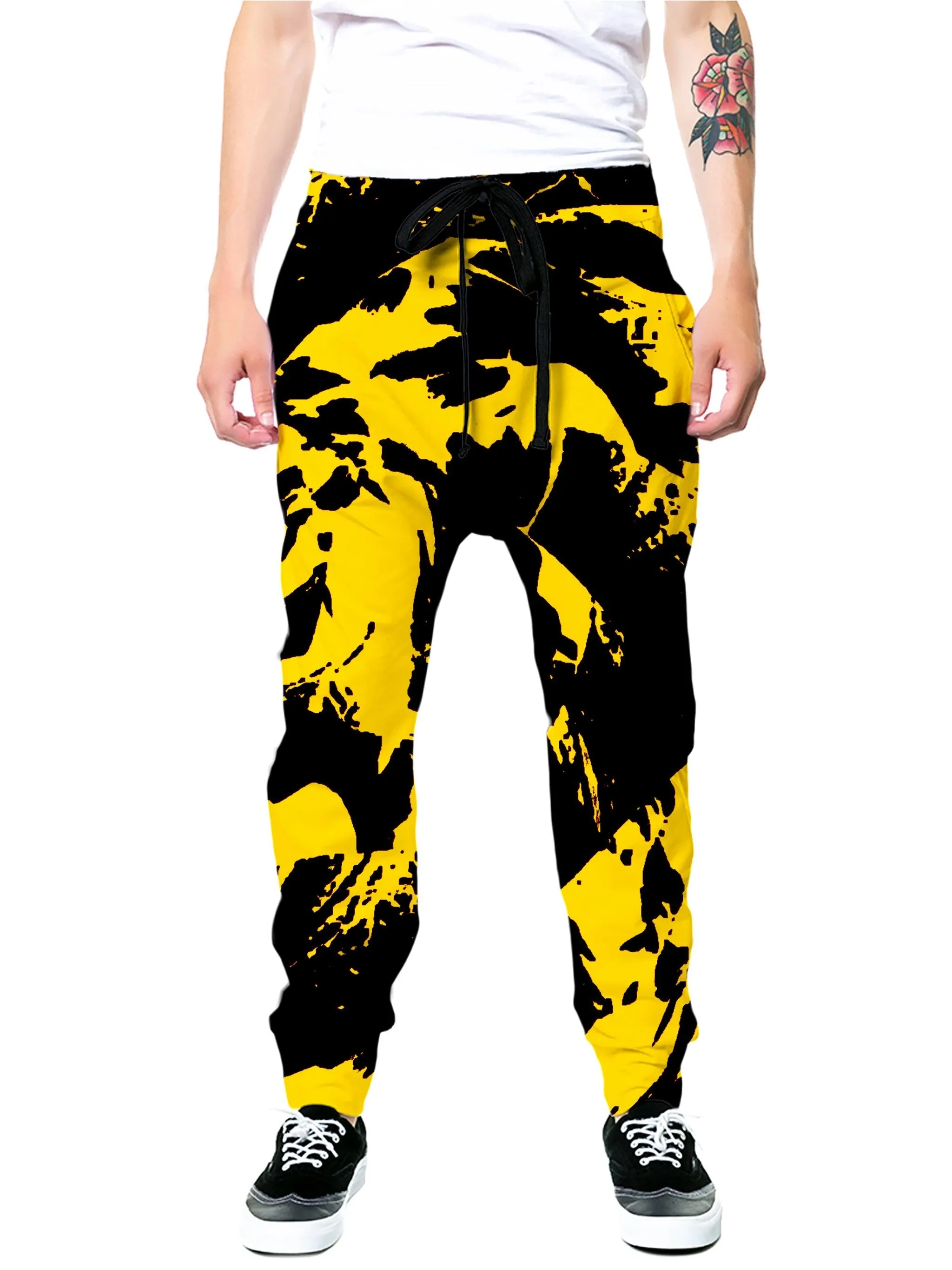 Black and Yellow Paint Splatter Joggers (Clearance)