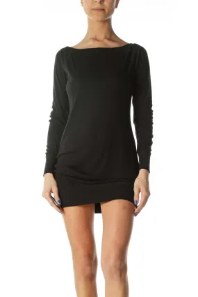 Black Stretch Shirt Dress