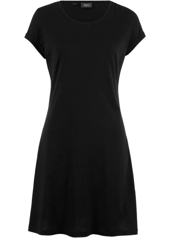 Bpc Bonprix Collection short sleeve shirt dress, black