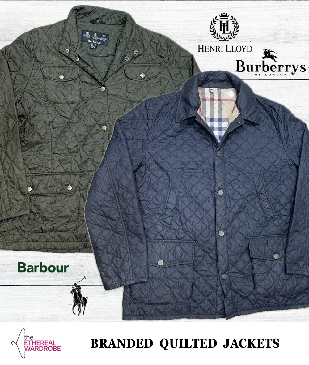 Branded Quilted Jackets including  Burberry, Polo RL & Barbour