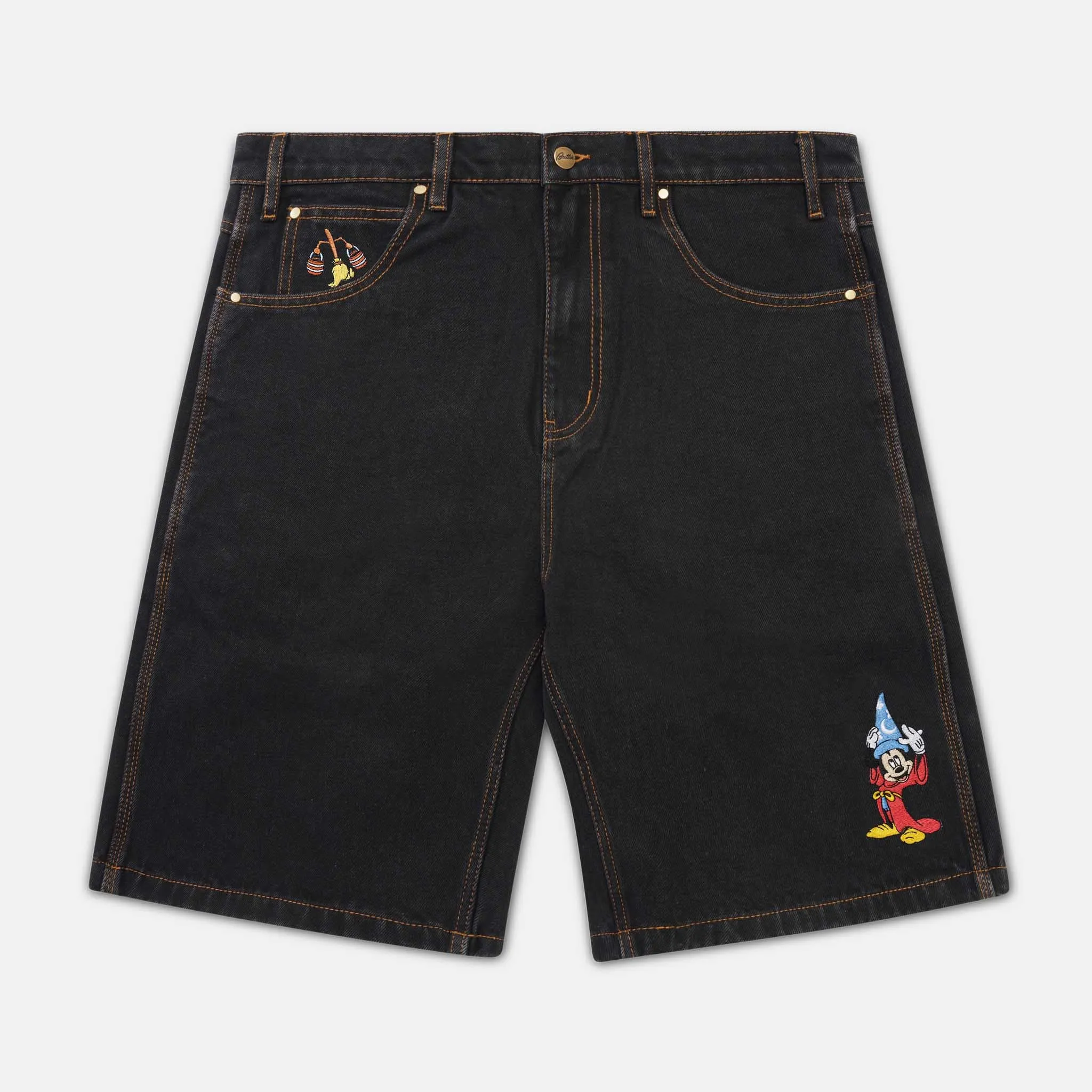 Butter Goods - Disney Sorcerer Baggy Denim Shorts - Washed Black