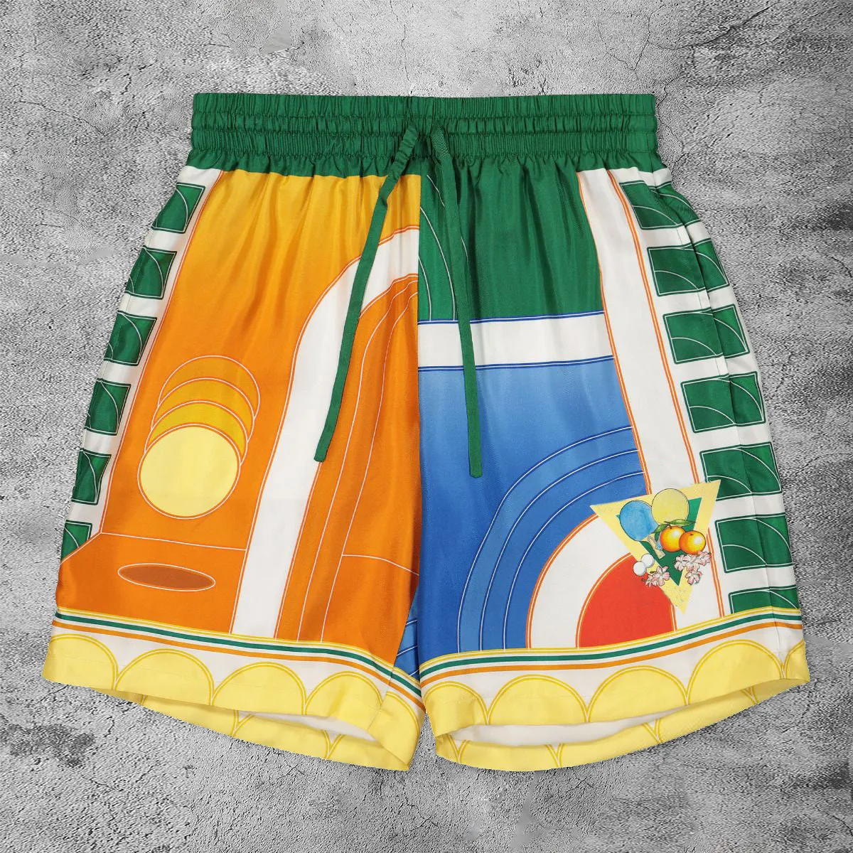 Contrast color casual art retro shorts