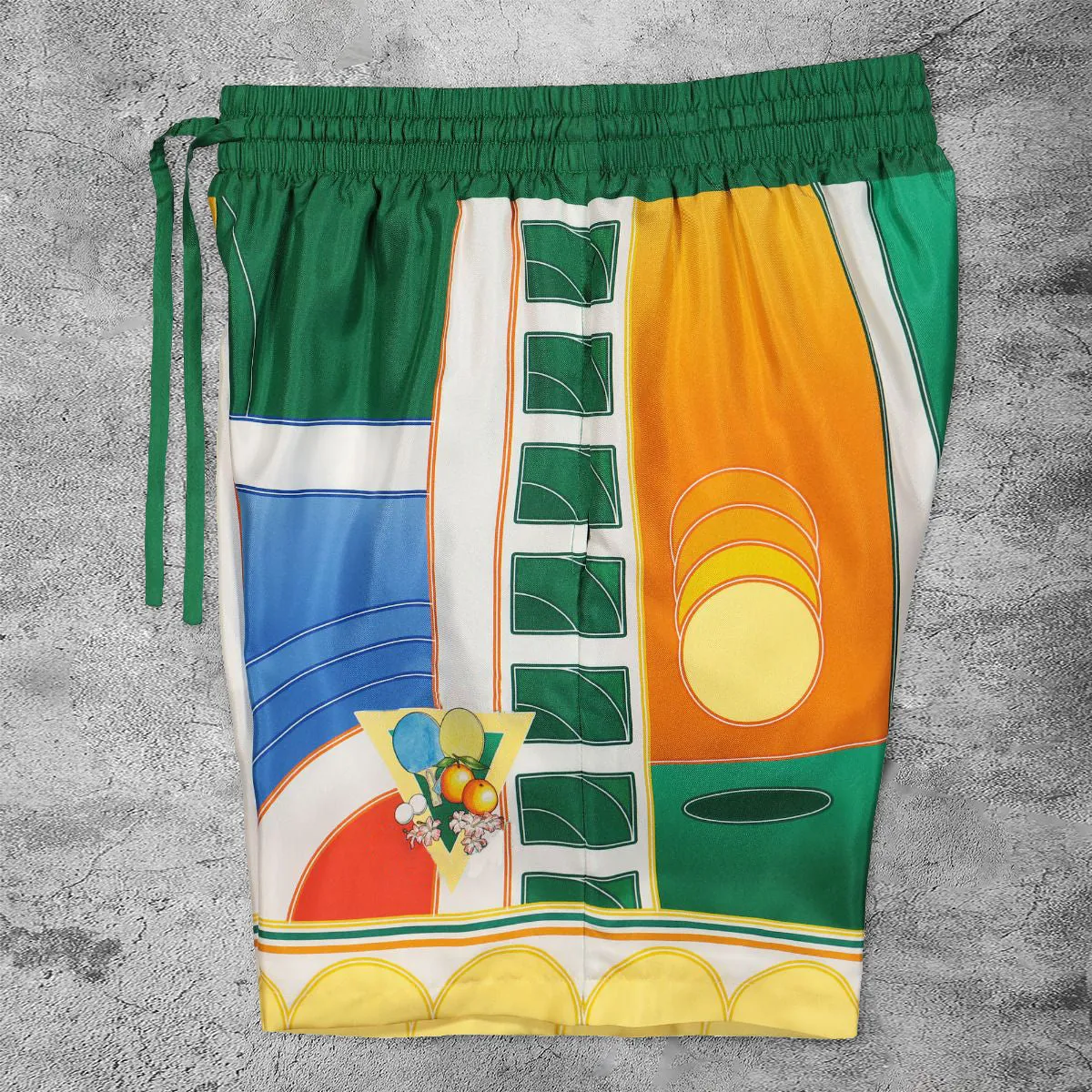 Contrast color casual art retro shorts