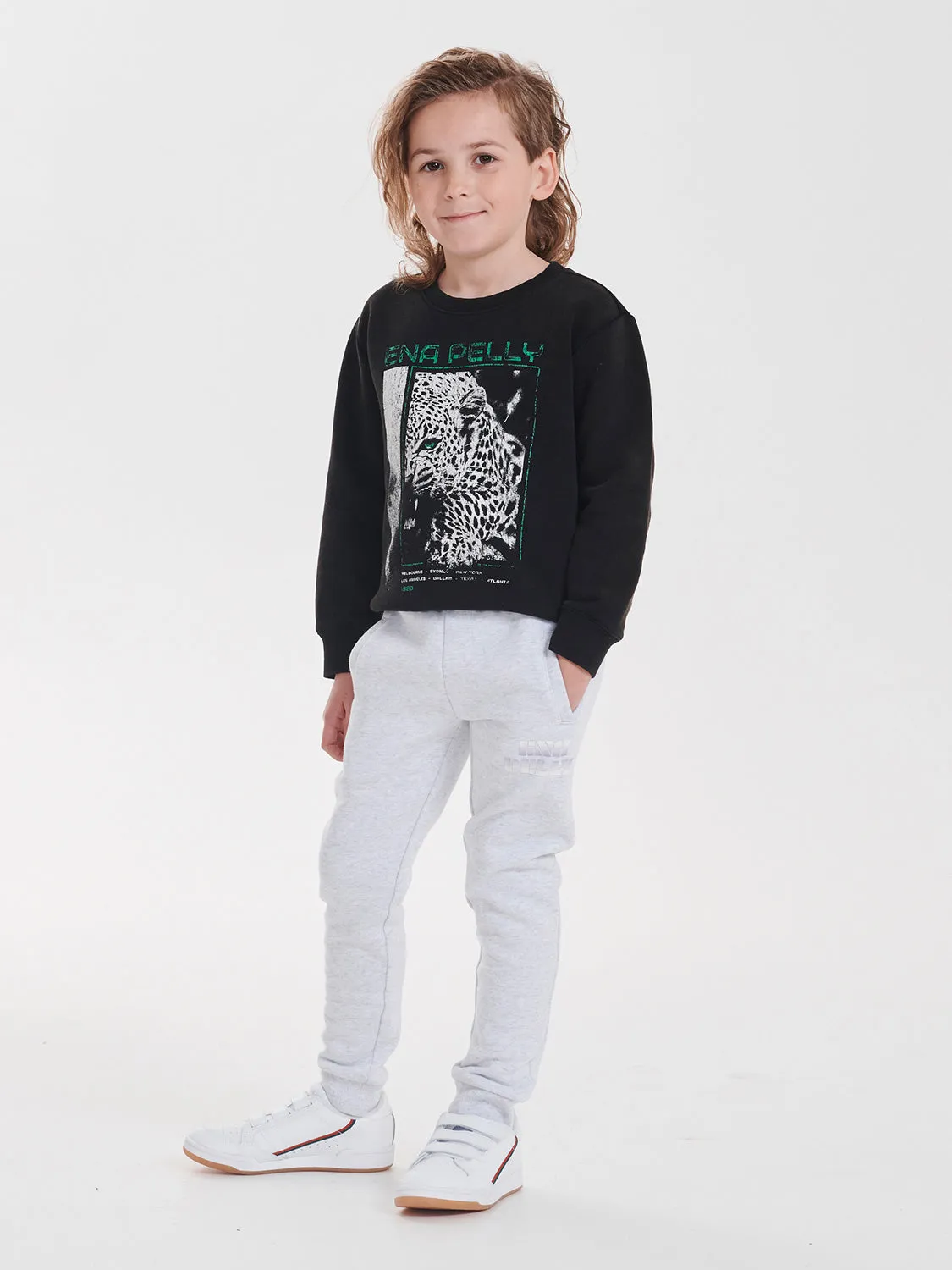 Ena Pelly Cheetah Sweatshirt - Washed Black