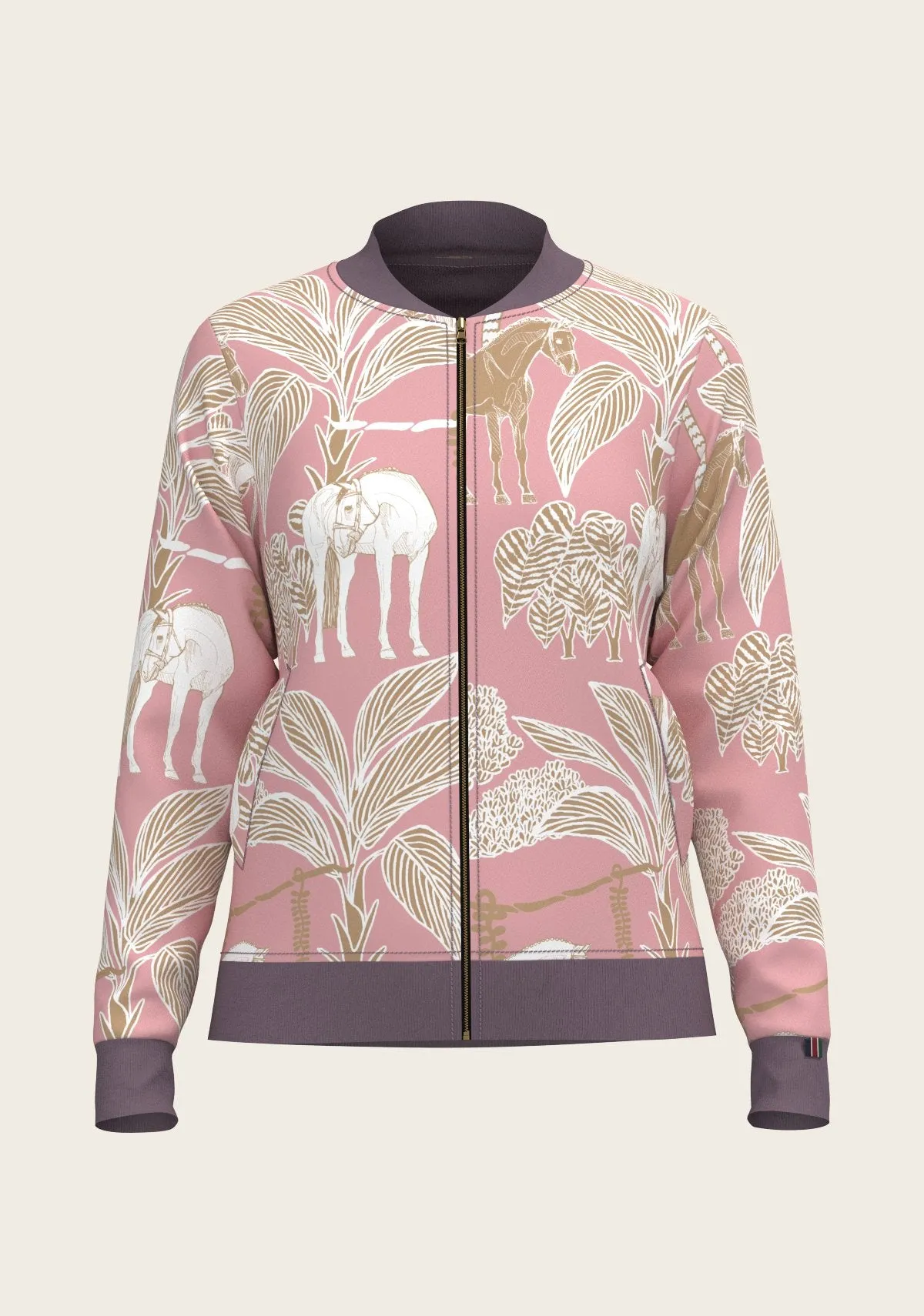  Espoir Equestrian Poppy Seed Island Horses Reversible Jacket