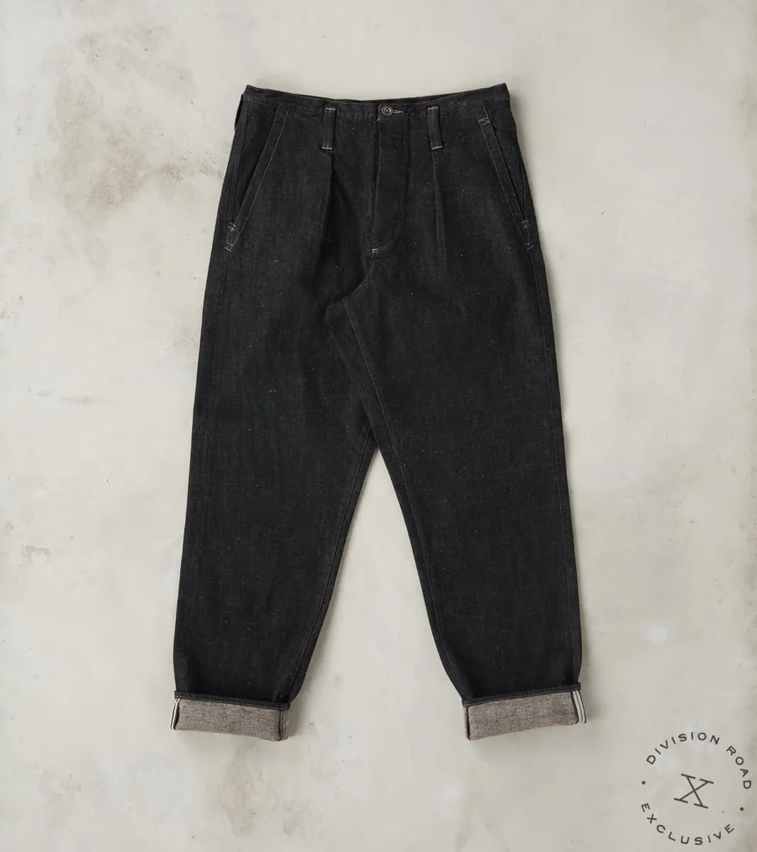 French Work Trousers - Charcoal Donegal Selvedge Denim