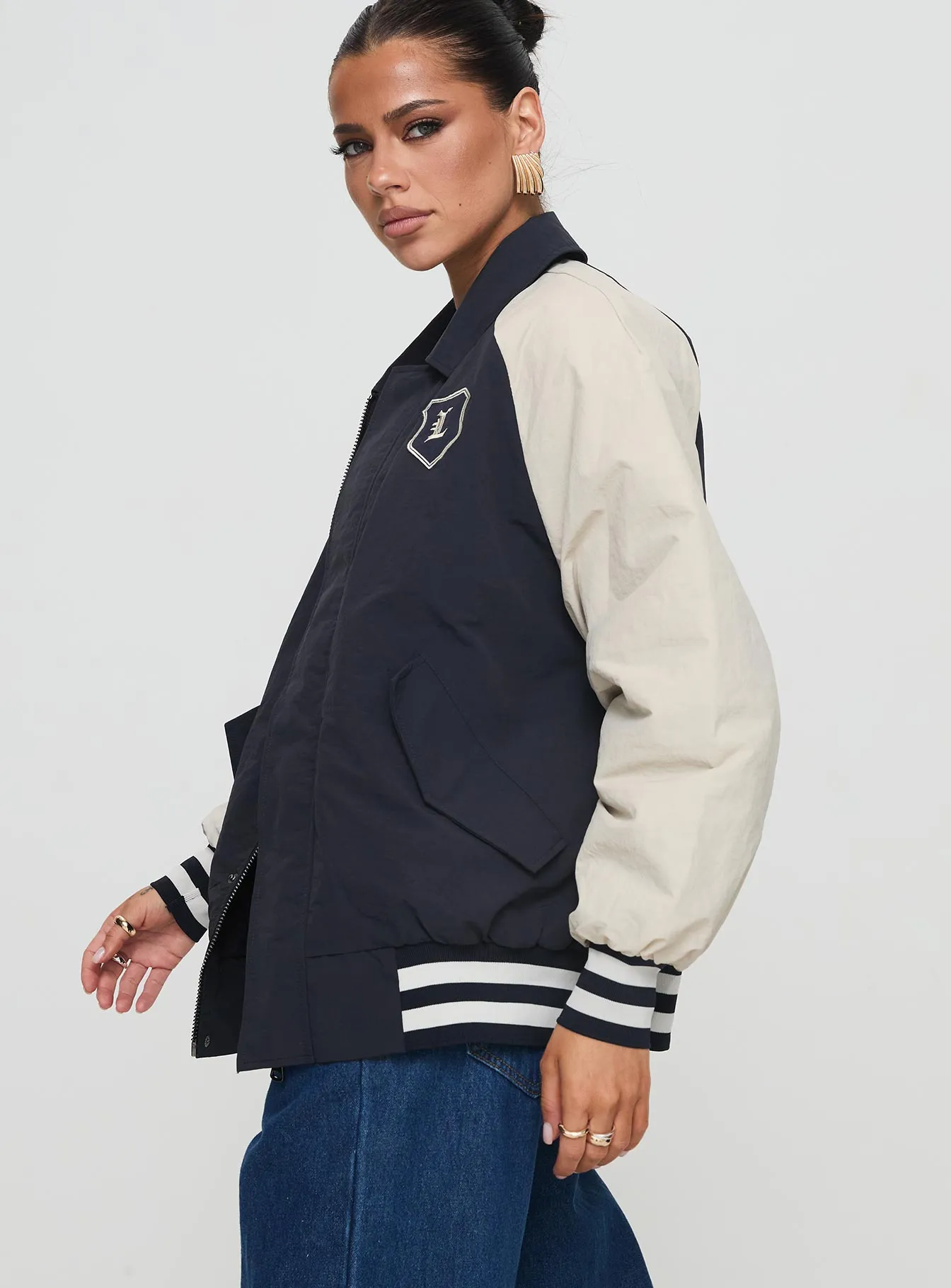 Hailey Bomber Jacket Navy