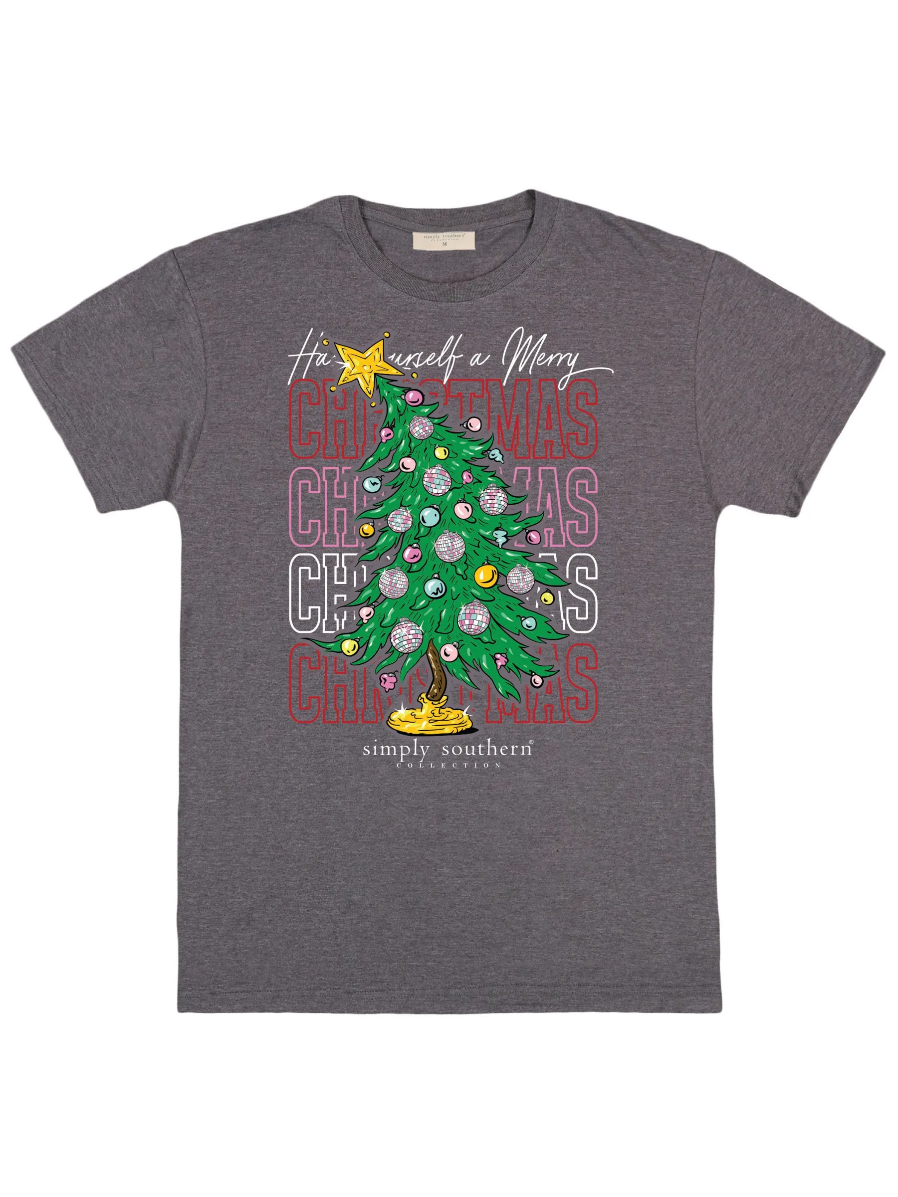 'Have Yourself A Merry Little Christmas' Disco Ball Short Sleeve Tee by Simply Southern