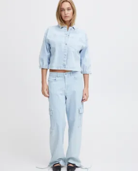 Ichi Carley Blue Cargo Denim Trousers