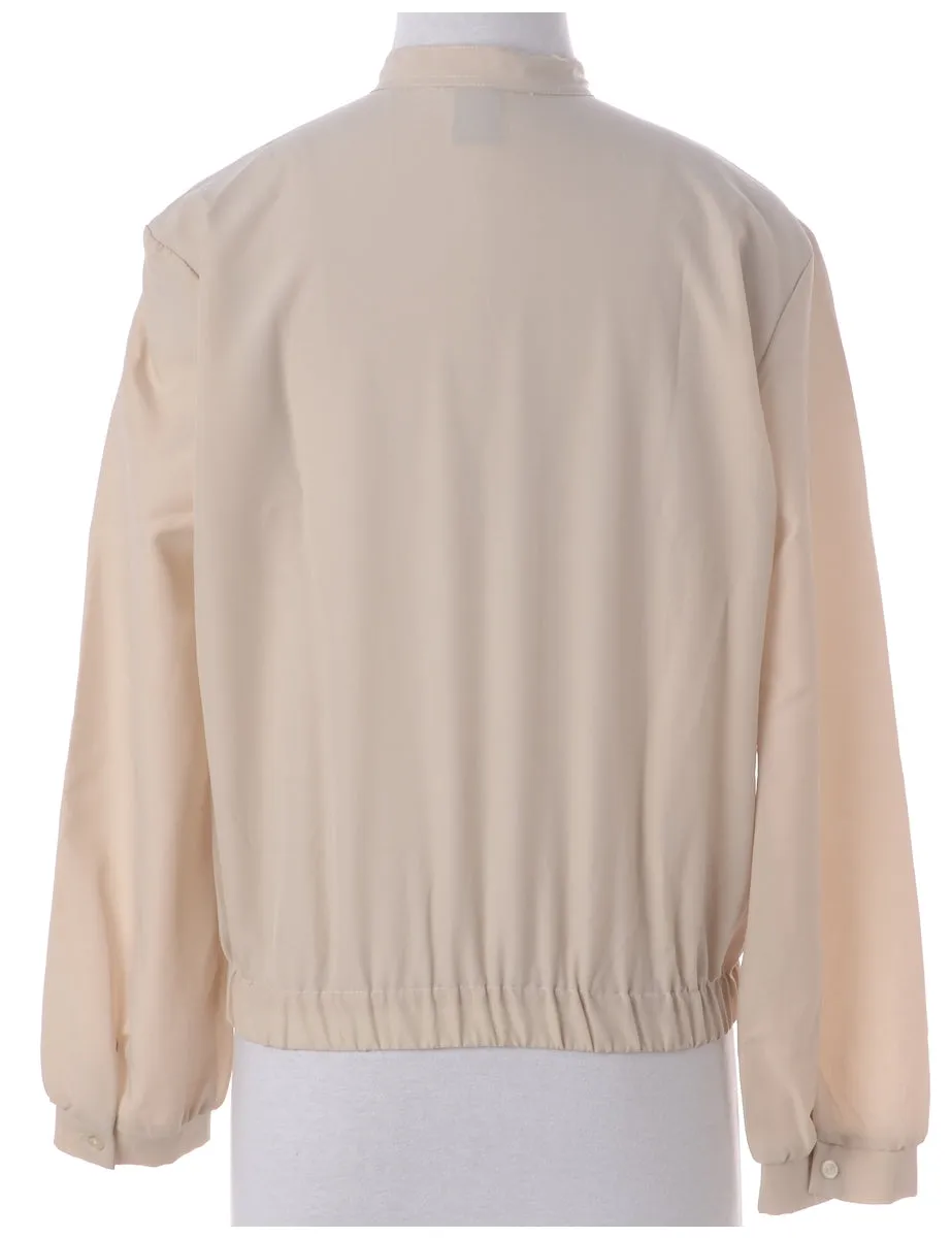 Label Blouse Cream Bomber