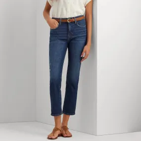 Lauren Ralph Lauren High-Rise Straight Ankle Jean in Atlas WAsh