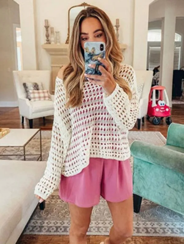 Long Sleeve Hollow Blouses&Shirts Tops