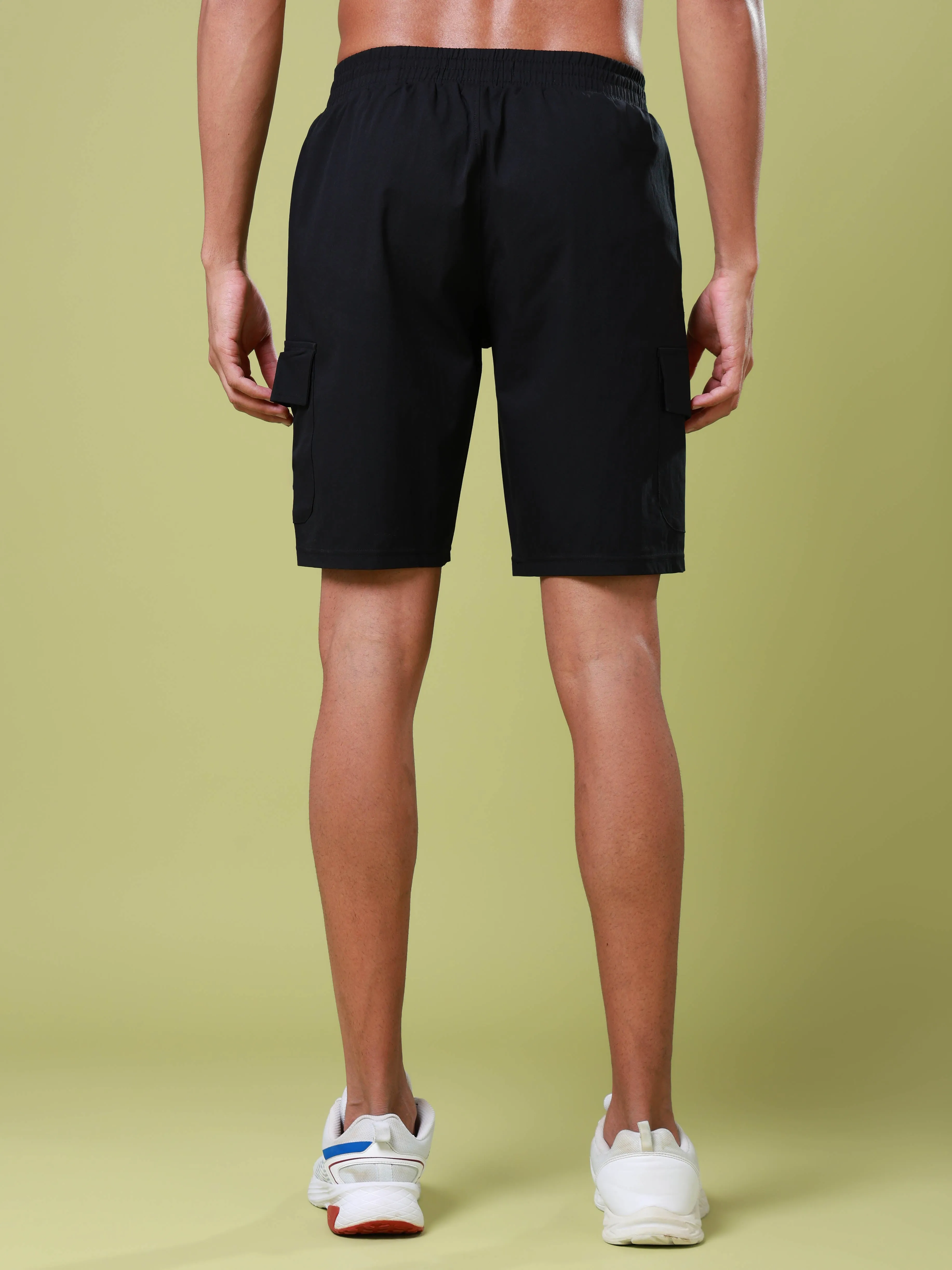 Men Solid Slim Fit Shorts with TS FLEXI