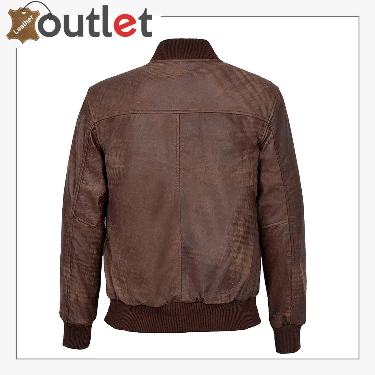 Men Vintage Brown Bomber Jacket