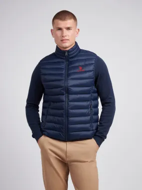 Mens Bound Quilted Gilet in Dark Sapphire Navy / Haute Red DHM