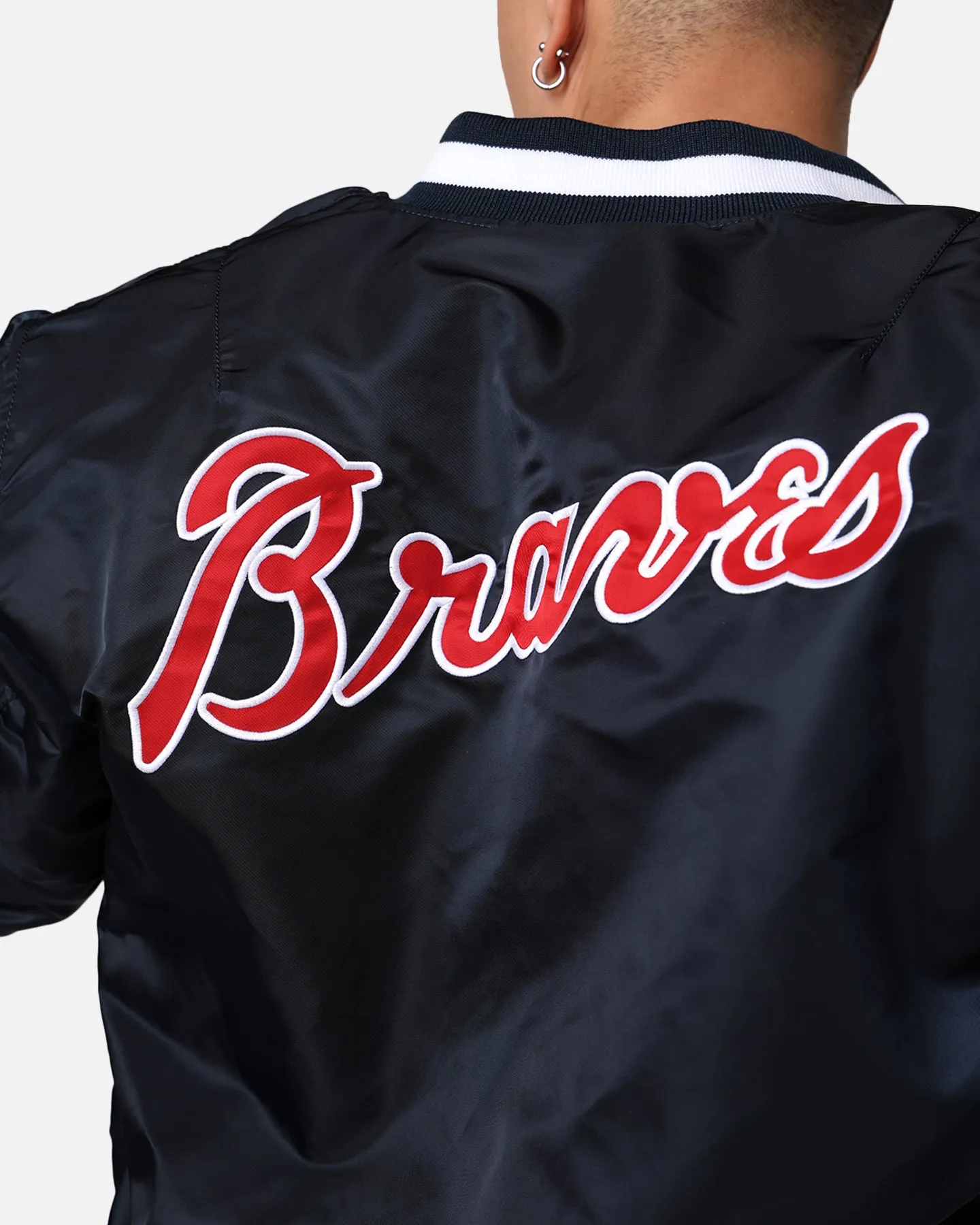 New Era X Alpha Series X MLB Atlanta Braves MA-1 Bomber Jacket Black