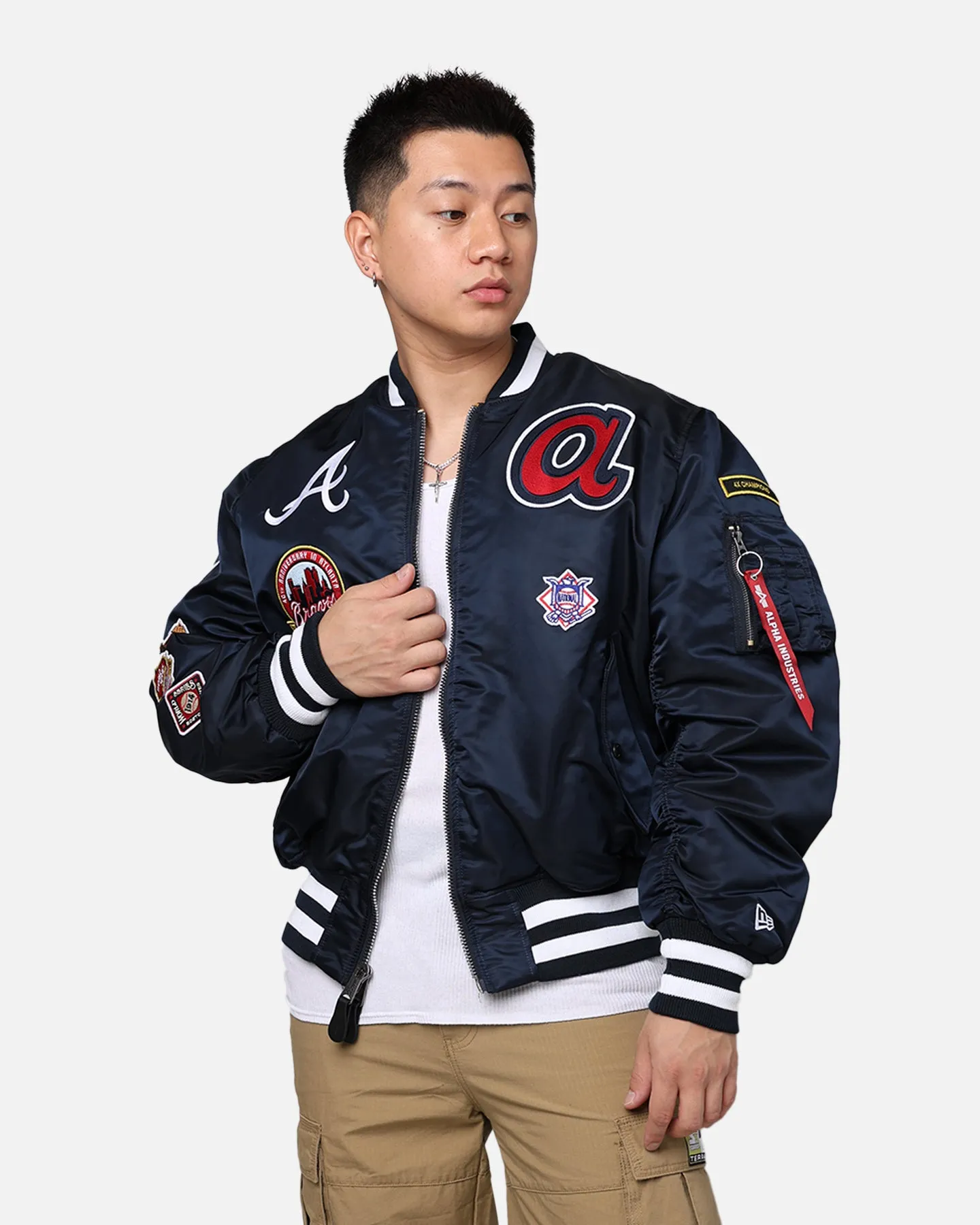 New Era X Alpha Series X MLB Atlanta Braves MA-1 Bomber Jacket Black