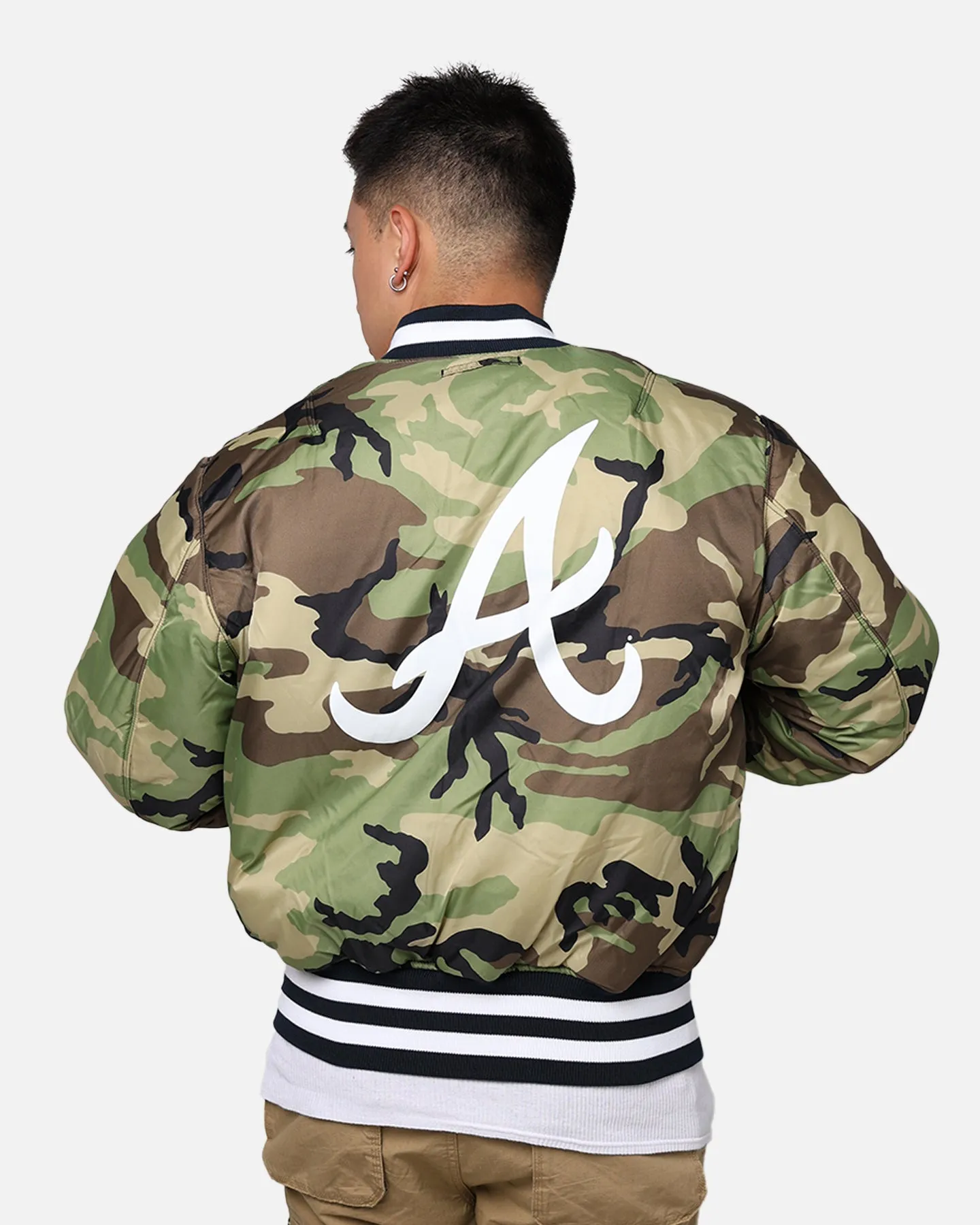 New Era X Alpha Series X MLB Atlanta Braves MA-1 Bomber Jacket Black