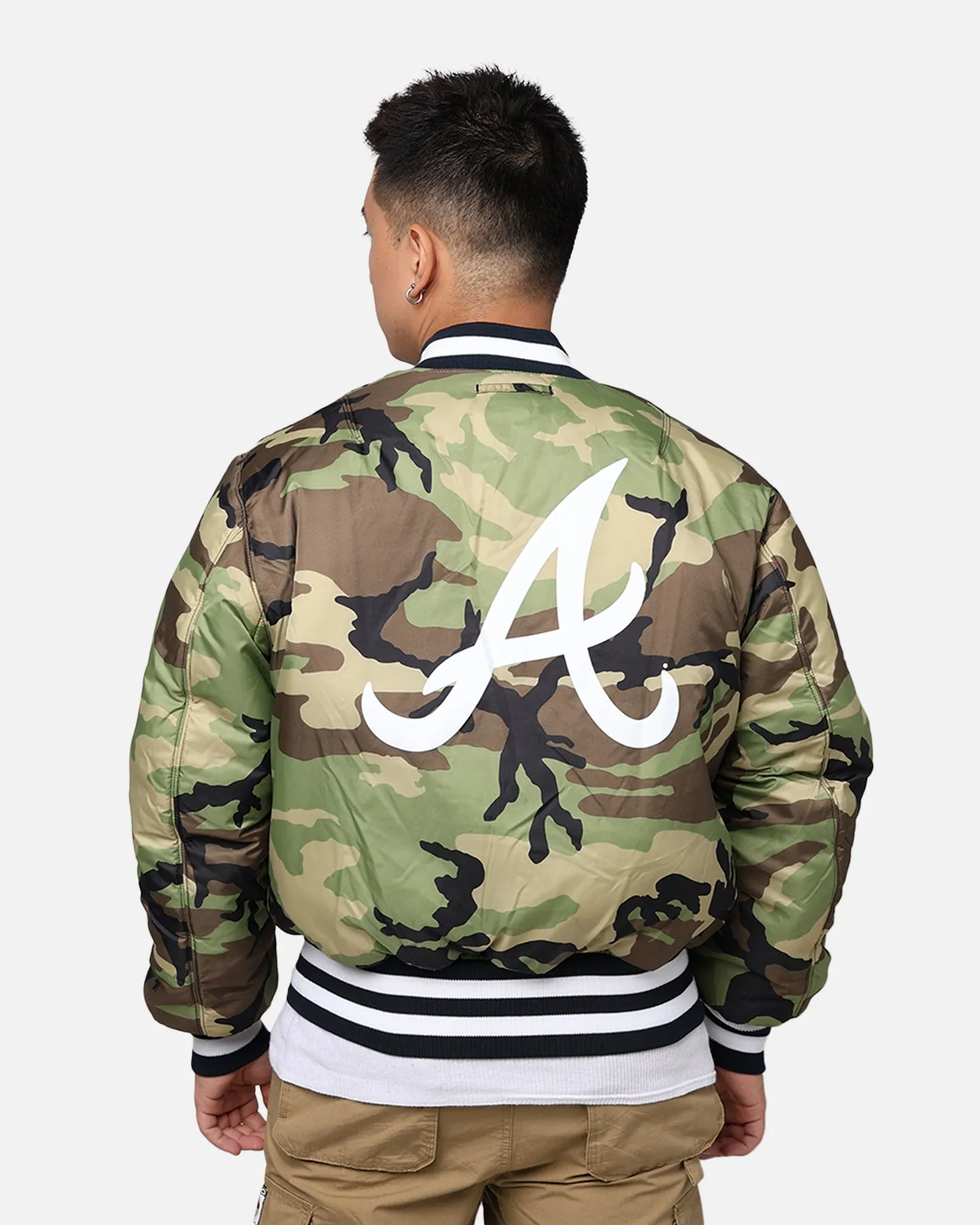 New Era X Alpha Series X MLB Atlanta Braves MA-1 Bomber Jacket Black