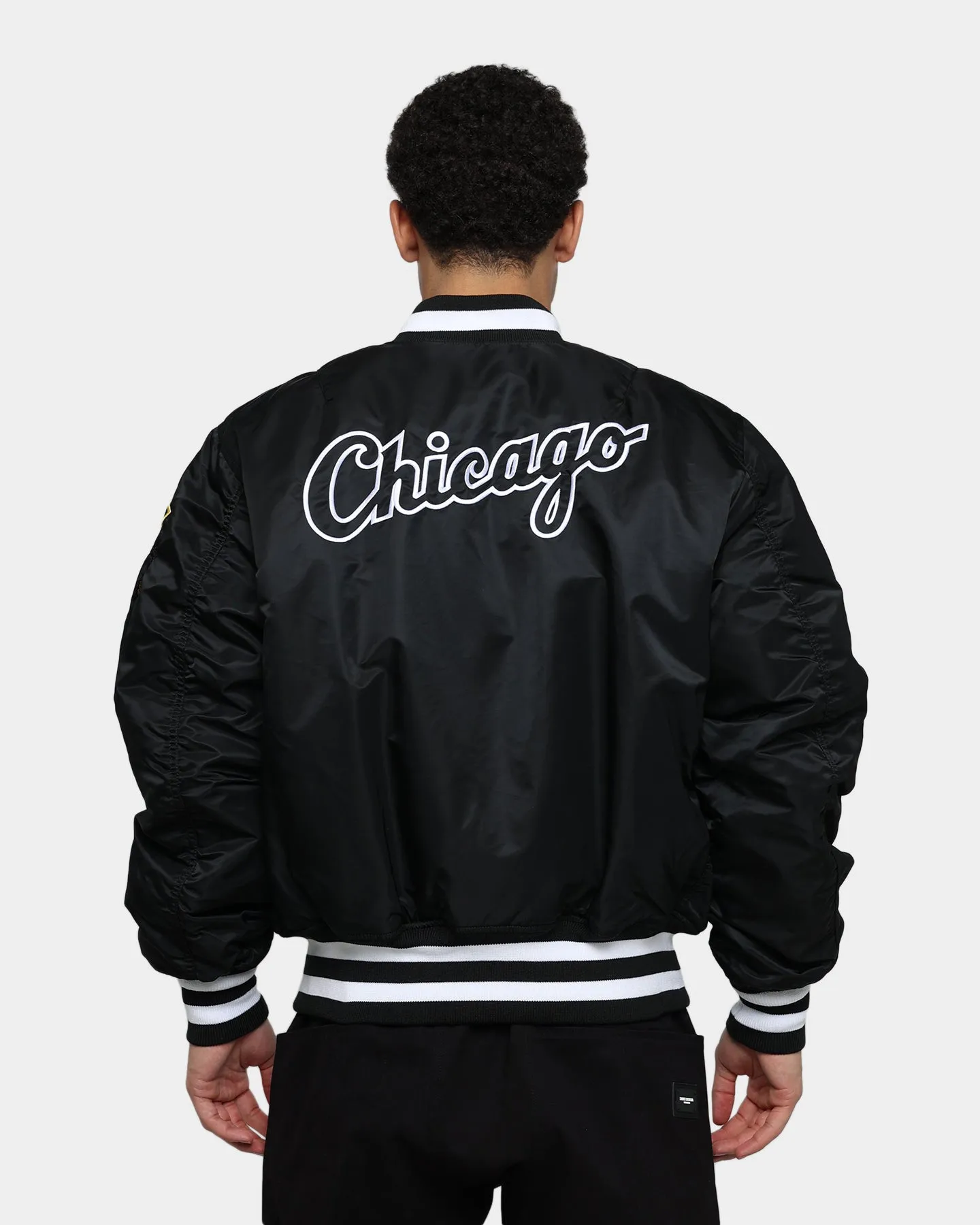 New Era X Alpha Series X MLB Chicago White Sox MA-1 Bomber Jacket Black