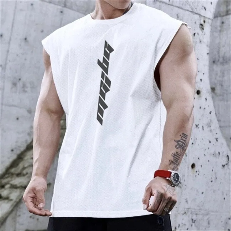 New Gyms Tank Top Summer Brand Sleeveless Shirt Sports Fitness Tank Top Men printing bodybuilding undershirt Running vest