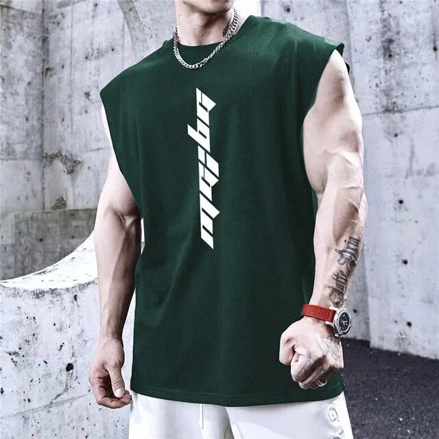 New Gyms Tank Top Summer Brand Sleeveless Shirt Sports Fitness Tank Top Men printing bodybuilding undershirt Running vest