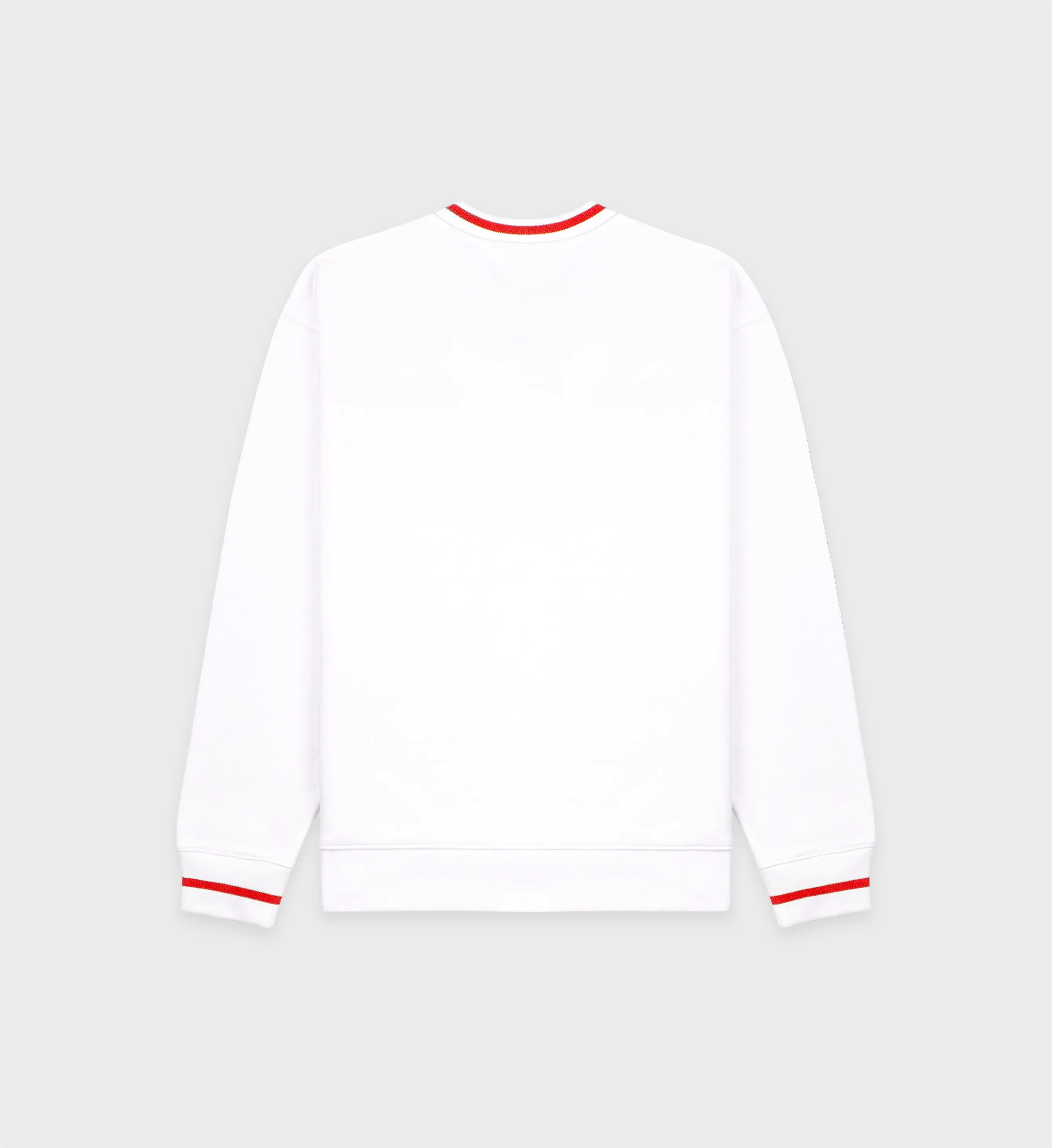 Prince Sporty V-Neck Sweatshirt - White/Red