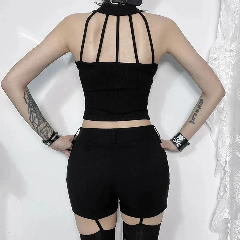 Punk Streetwear Off Shoulder Crop Top