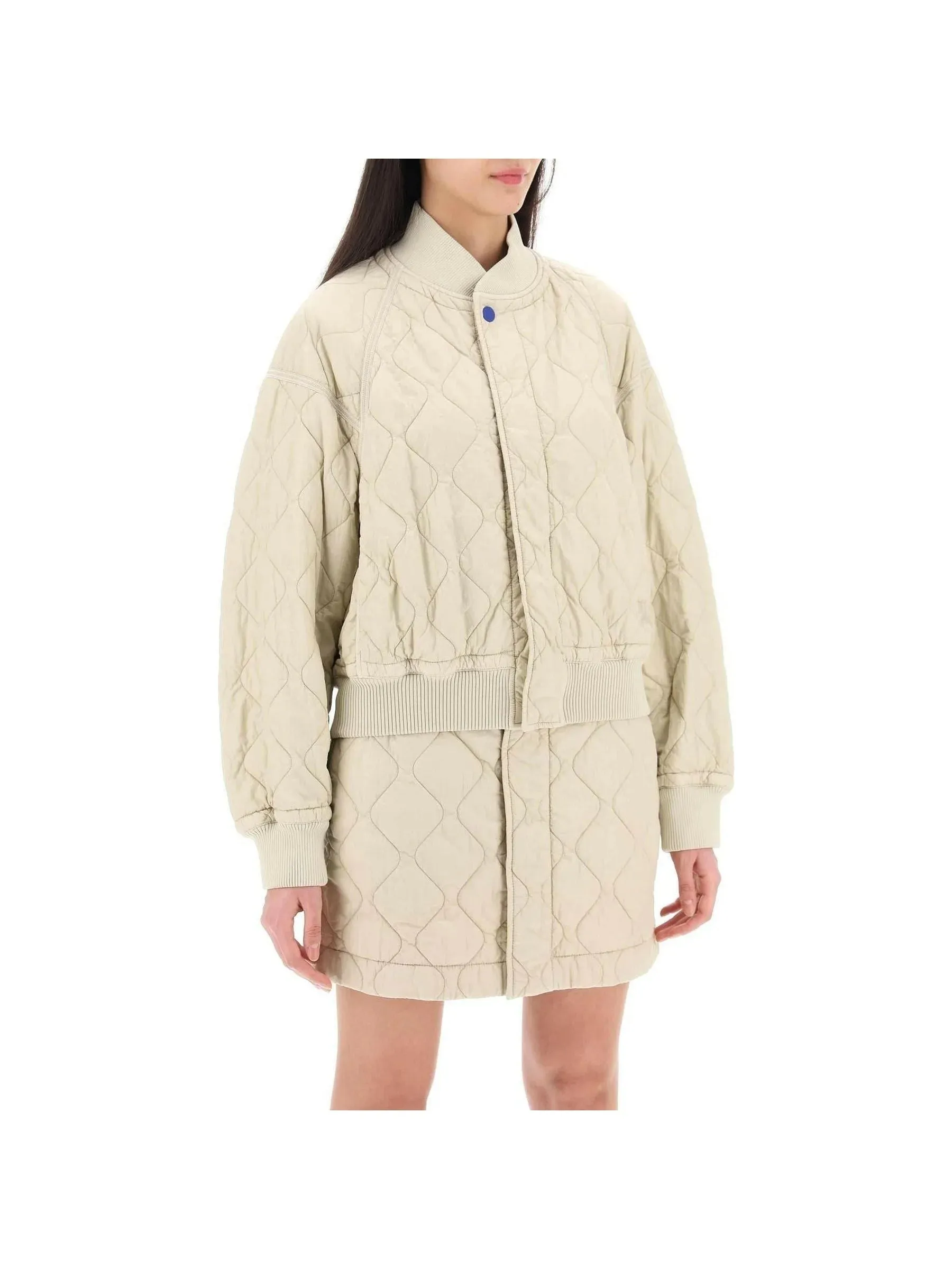 Quilted Fleece Bomber Jacket