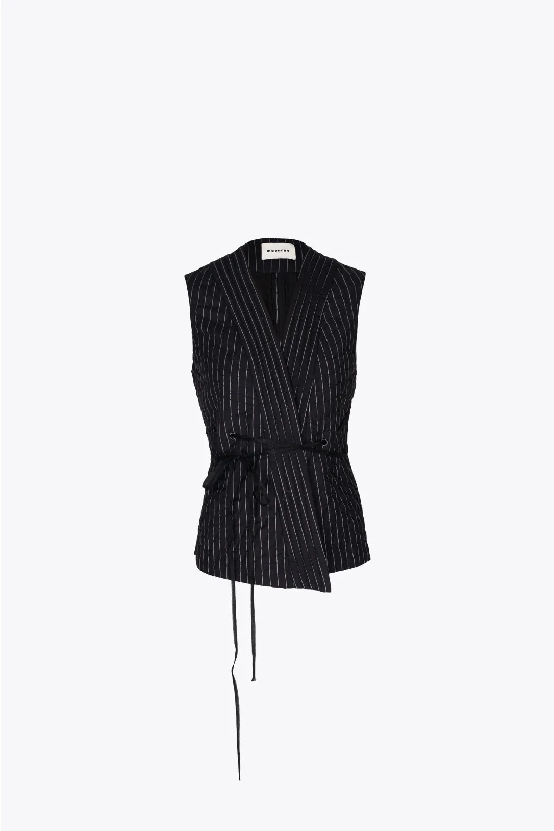 quilted pinstripe gilet