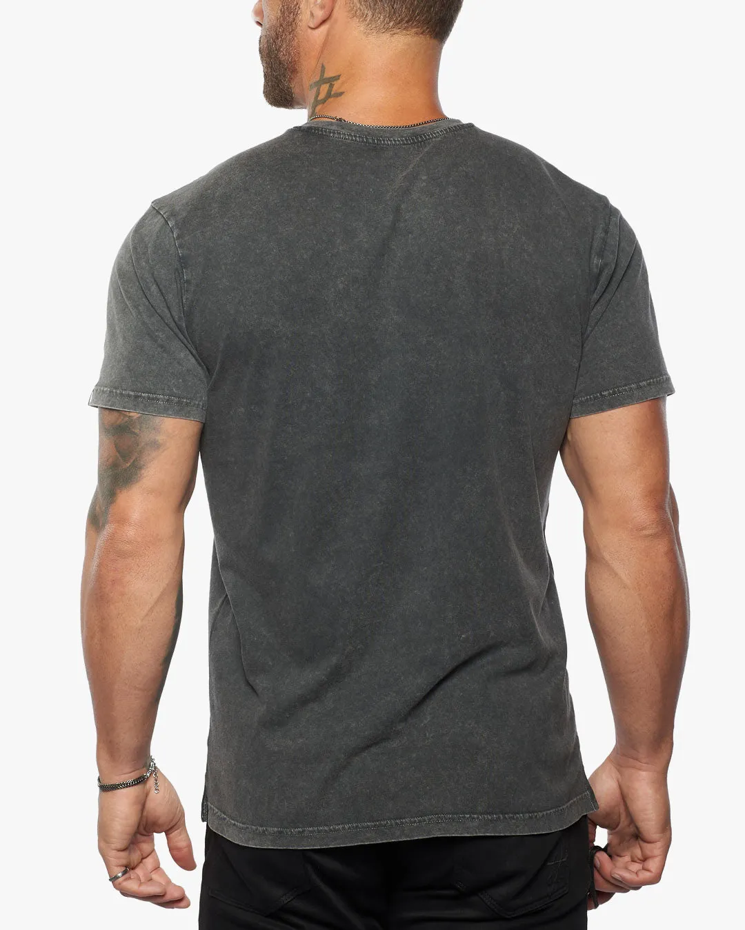 Rey Acid Wash V Neck Tee [FITTED]