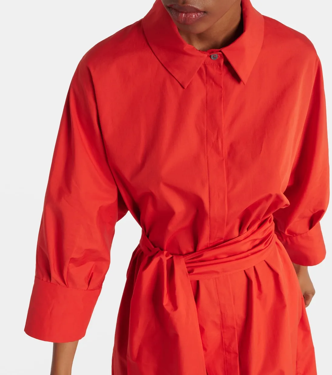 'S Max Mara' cotton poplin shirt dress, orange