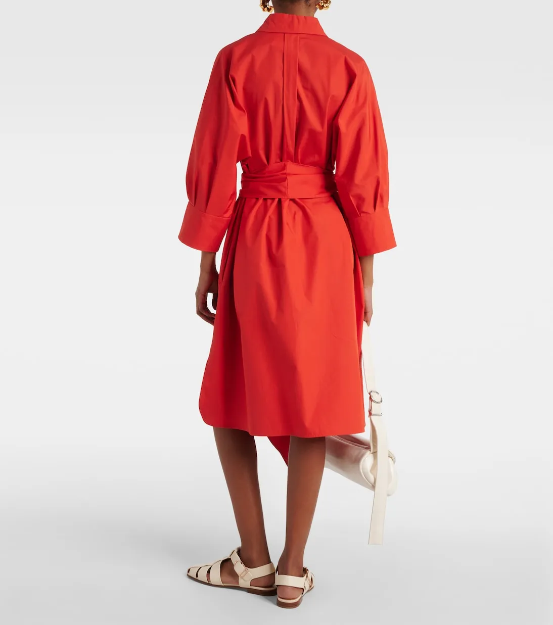 'S Max Mara' cotton poplin shirt dress, orange