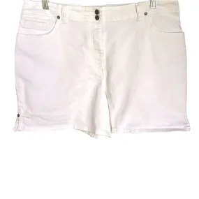 St. John's Bay Women's White Stretch Cotton Blend Five Pocket Shorts Size 14