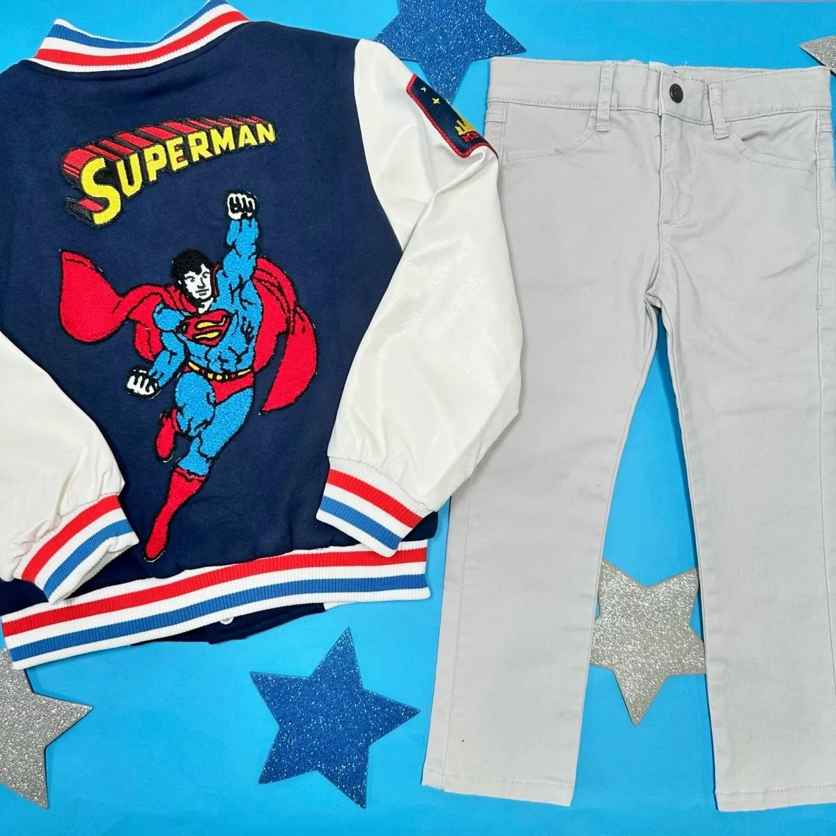 SUPERMAN PLEATHER BOMBER JACKET