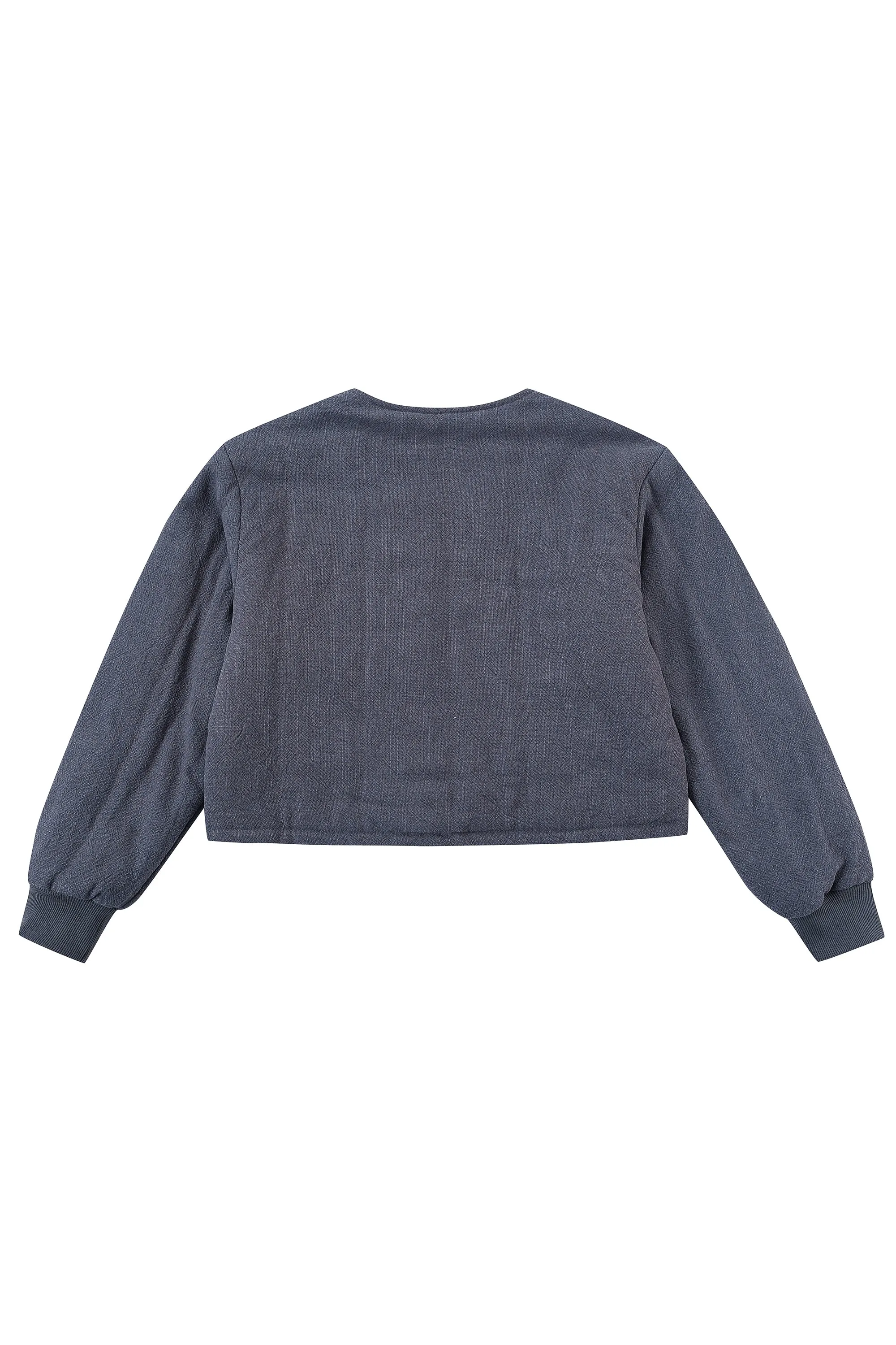 Survival Cropped Liner Jacket Charcoal Linen