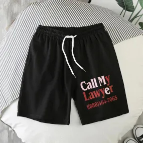 Text print casual shorts