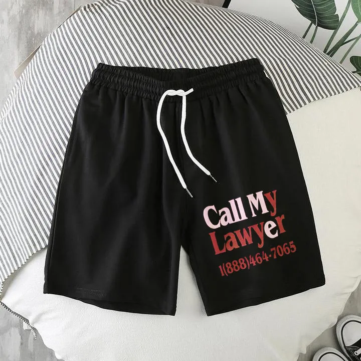 Text print casual shorts