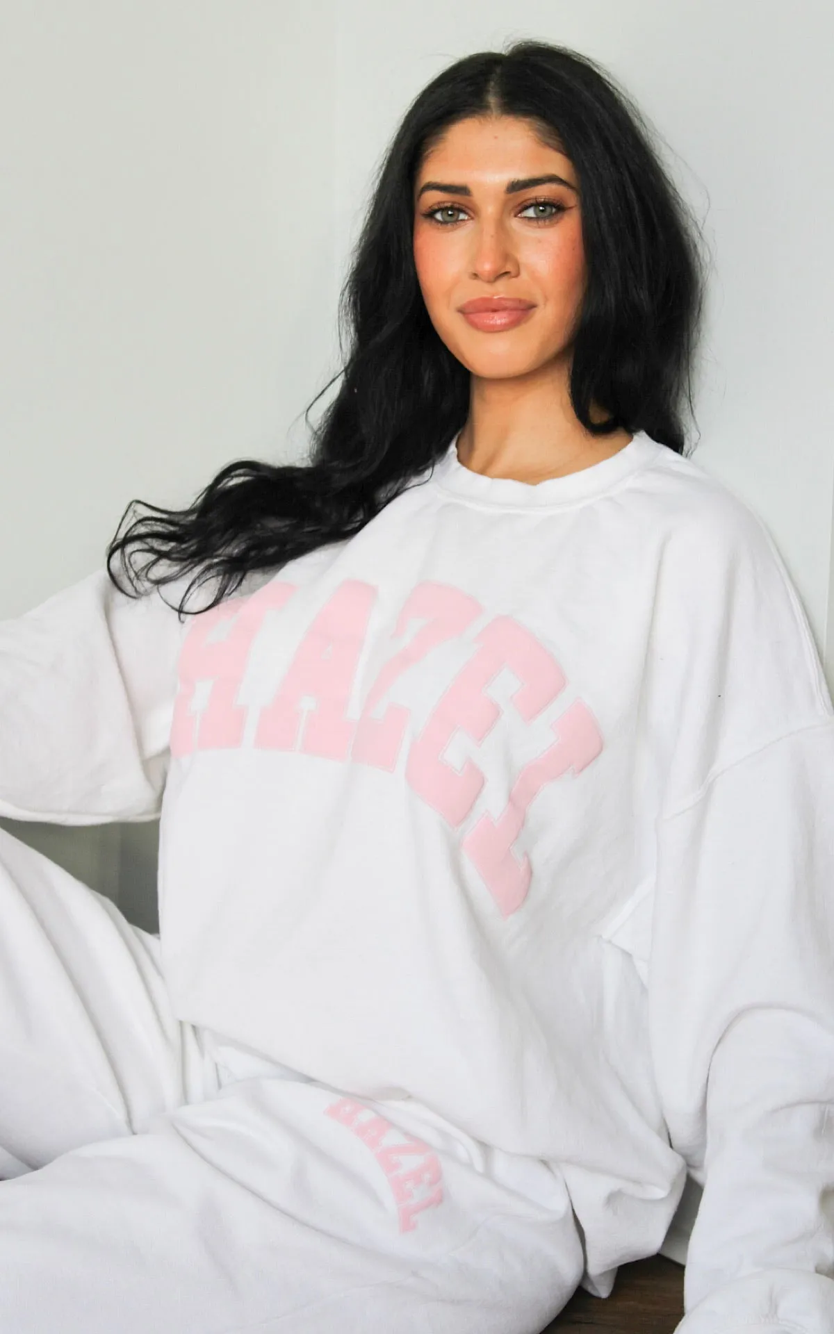 The Capri Crewneck // White & Pink