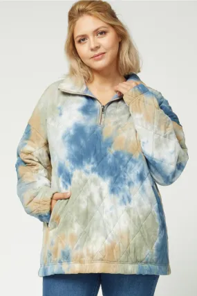 Tie dye Quilted Pullover