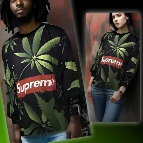 ^$UPR3M3^ ~WEED LEAF~ LONG SLEEVE TEES