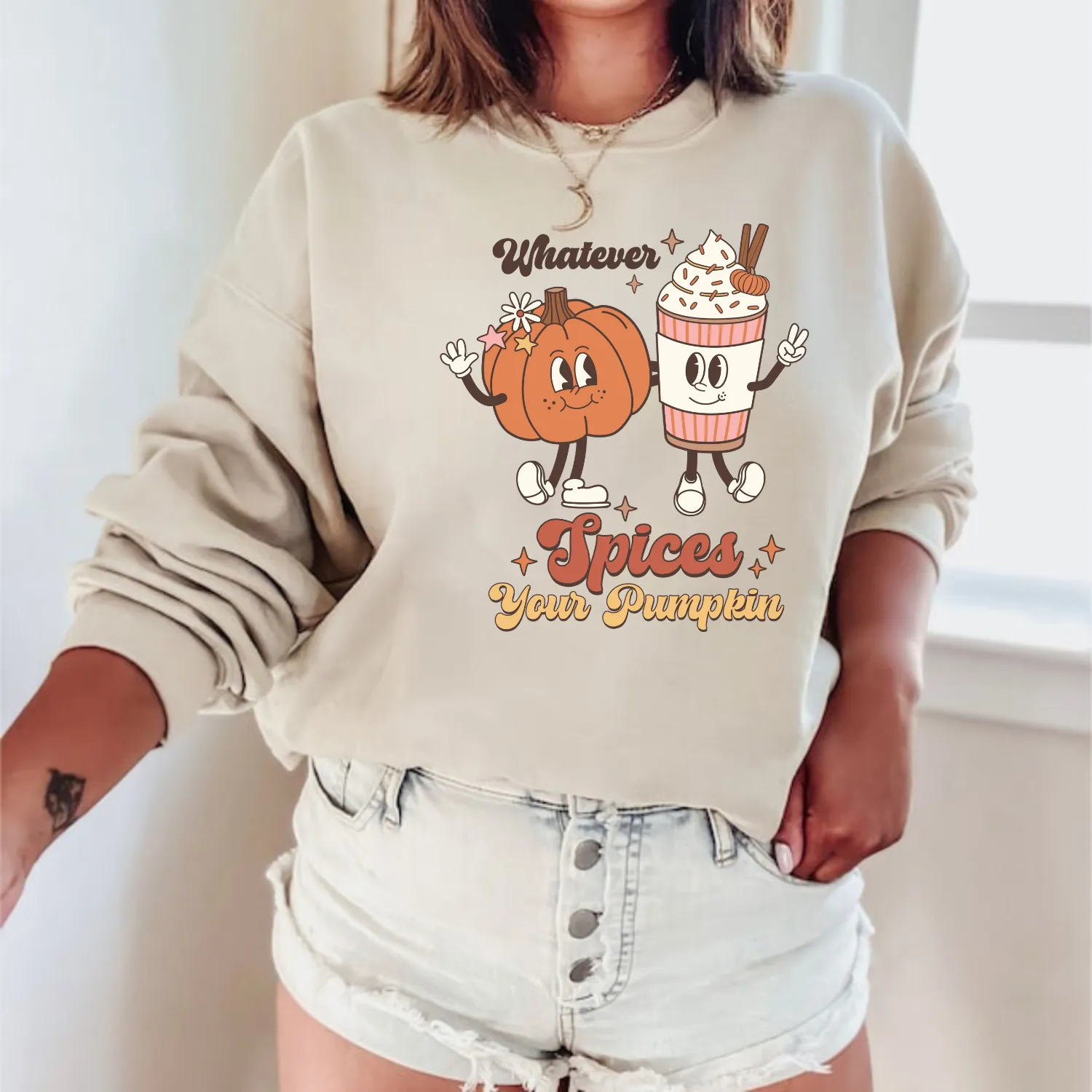 Whatever Spices Your Pumpkin | Retro Halloween Sweatshirt