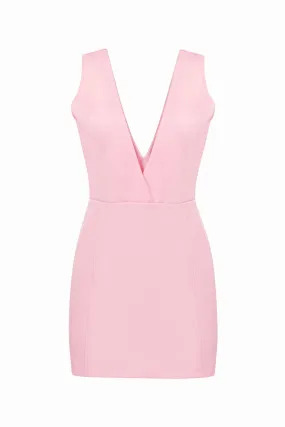 Wholesale Pink V-Neck Sleeveless Dresses