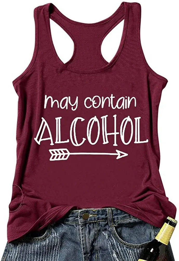 Women May Contain Alcohol Tank Top Drinking Shirt